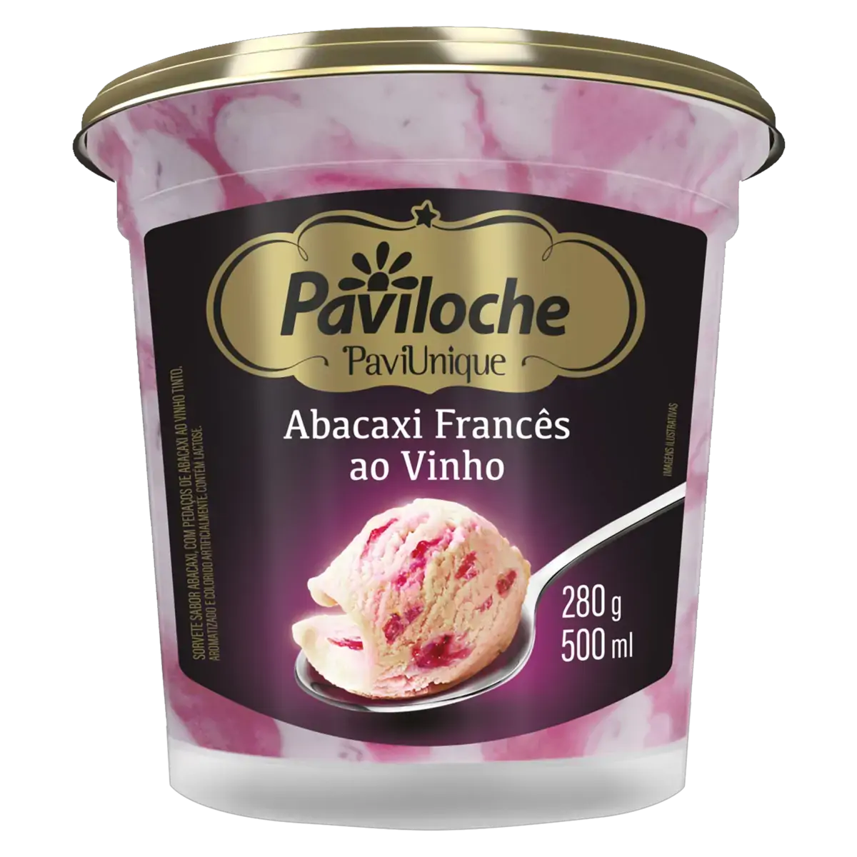 Sorvete Abacaxi Francês Ao Vinho Paviloche Paviunique Pote 500ml