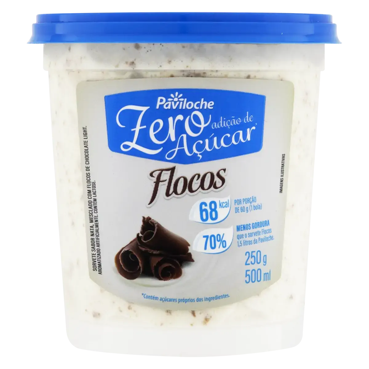 Sorvete Flocos Paviloche Pote 500ml
