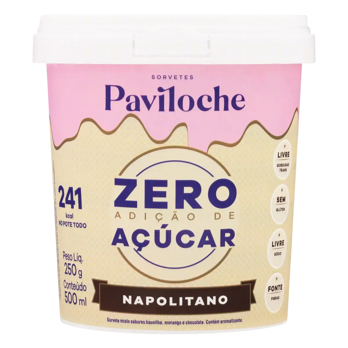 Sorvete Napolitano Paviloche Pote 500ml