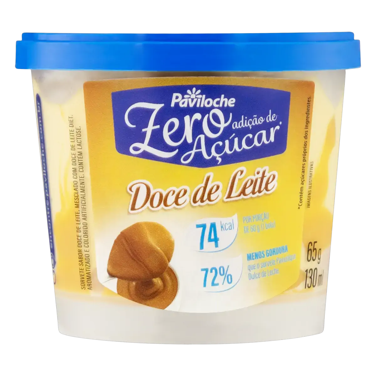 Sorvete Doce De Leite Diet Paviloche Pote 130ml