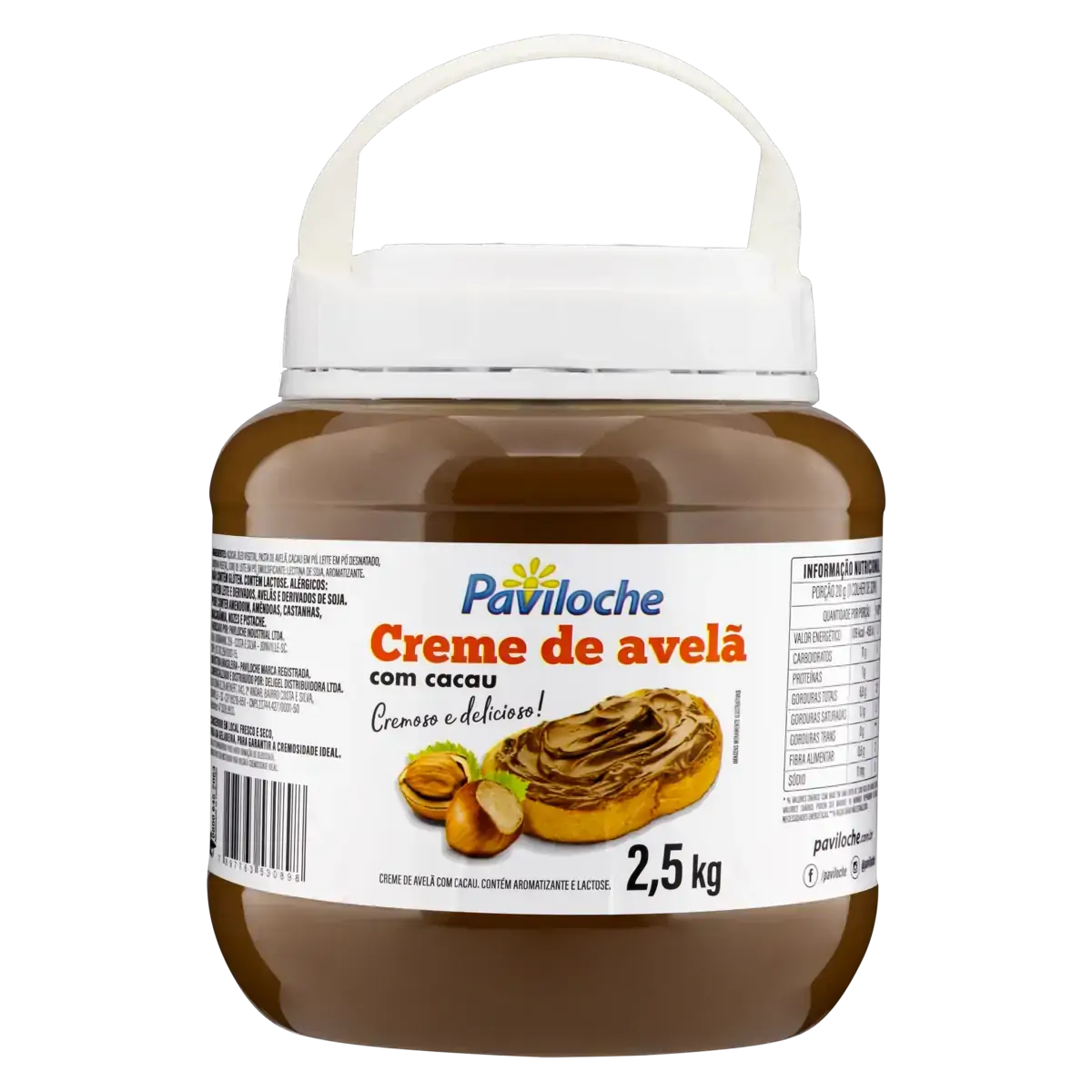 Creme De Avelã Com Cacau Paviloche Pote 2,5kg