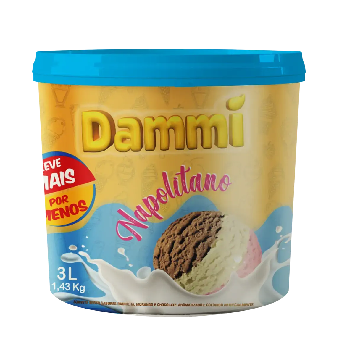 Sorvete Napolitano Dammi Pote 3l Leve Mais Pague Menos