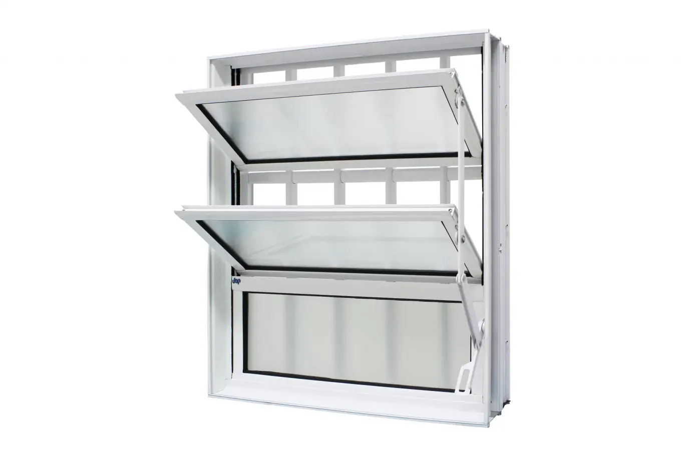 Janela Basculante Alumínio Branco 60x80x10,2cm Com Grade Jap Caribe Max