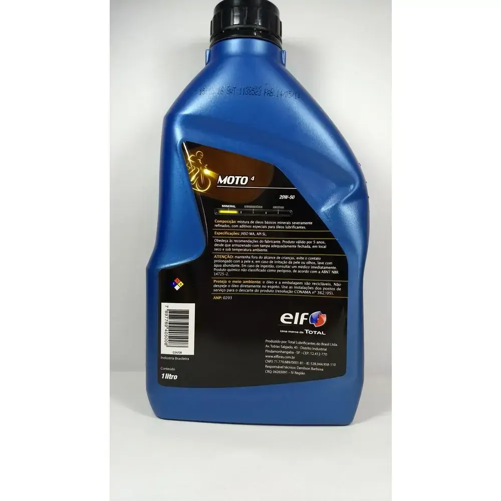 Oleo Motor Lubrax Elf Moto 4t Sl 20w50 1lt