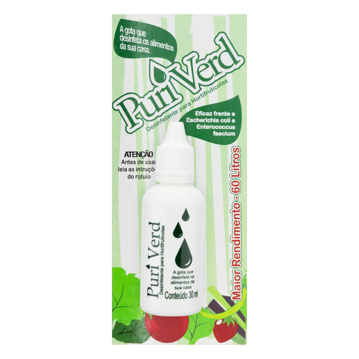 Desinfetante Em Gotas Para Hortifruti Puri Verd Blister 30ml