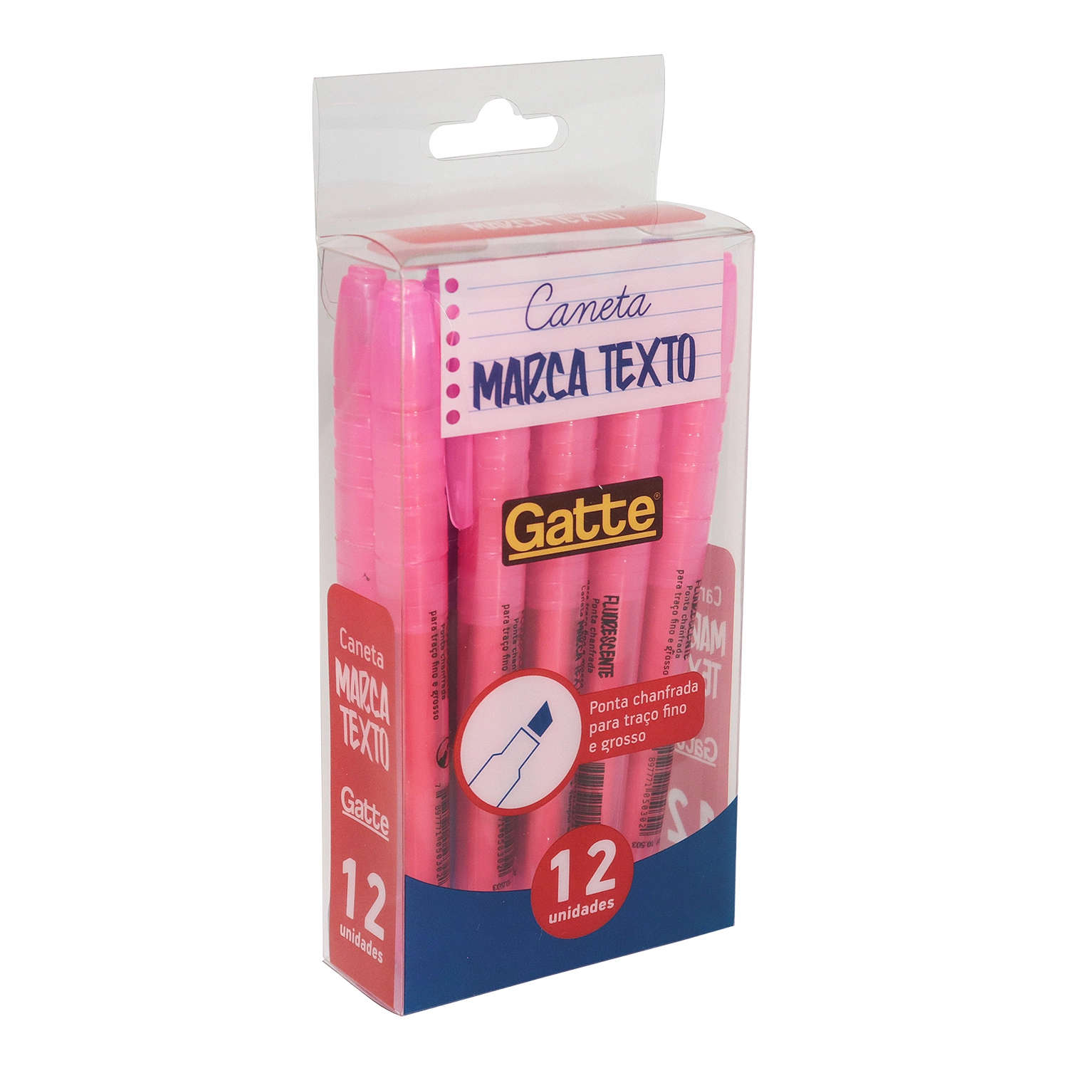 Marca Texto Gatte Fluorescente Rosa