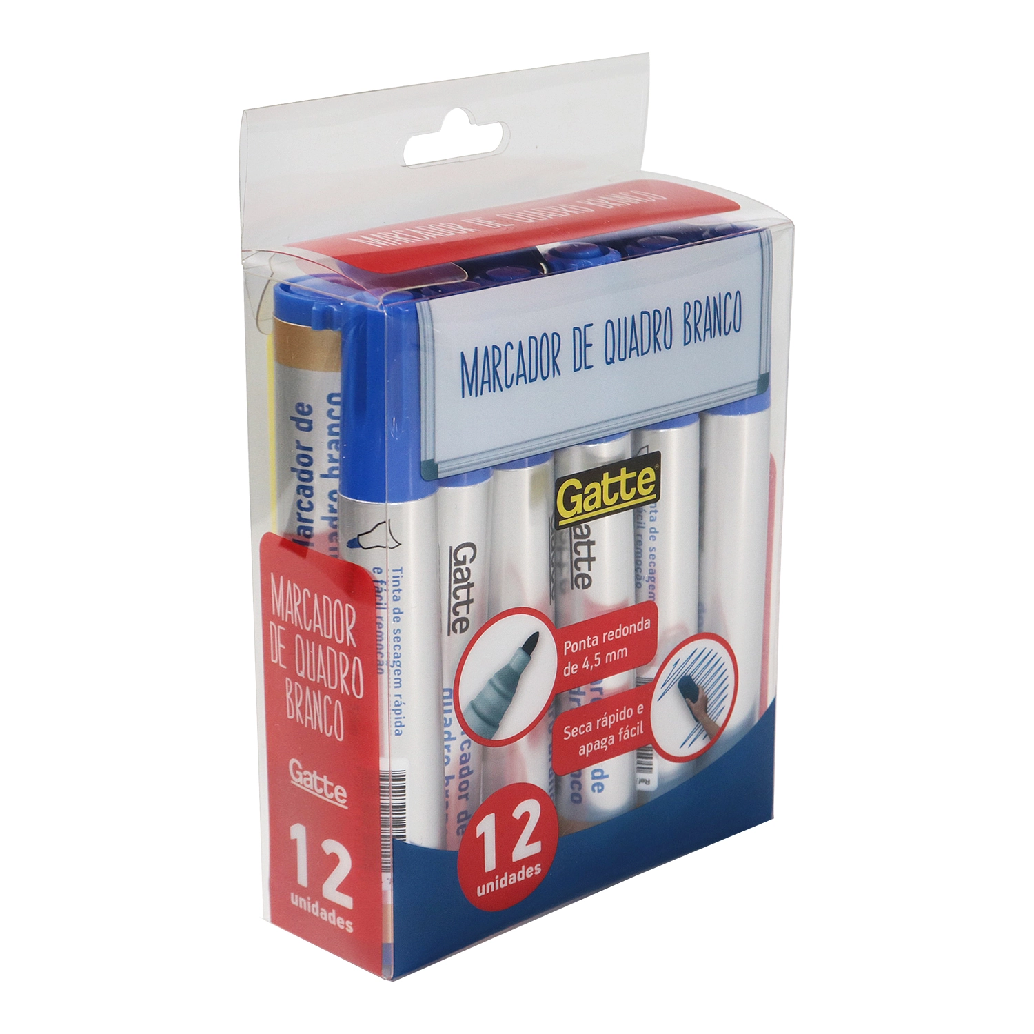 Marcador Quadro Brc Azul C/ 12 Pcs Gatte