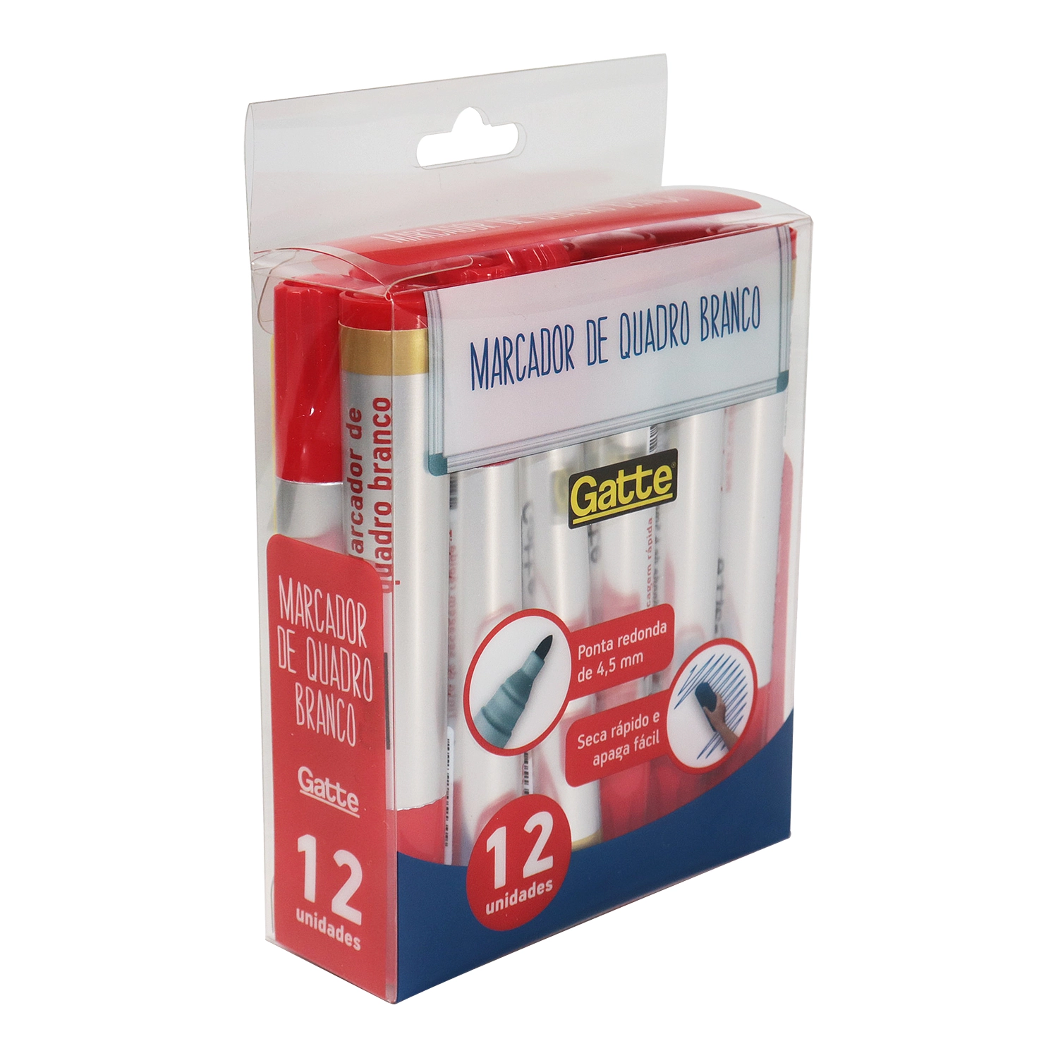 Marcador Para Quadro Branco Gatte Vermelho