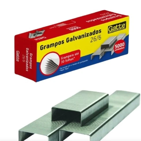 Grampo Galvanizado 26/6 C/5000un Gatte