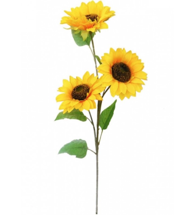 Flor Artificial Girassol 12cm 61cm Toque Acetinado Amar.