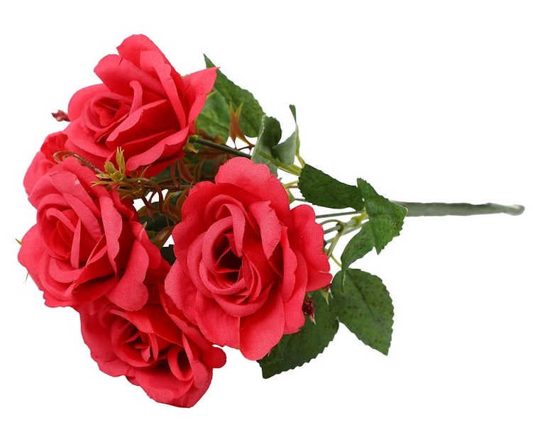 Buque Rosa Francesa Toque Seda Vermelha X5 30cm 14187 Make