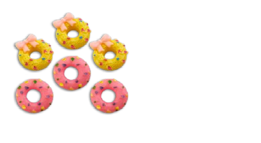 Enfeite Dec Charms Rosquinha C/6 Ref.4100 Gtx