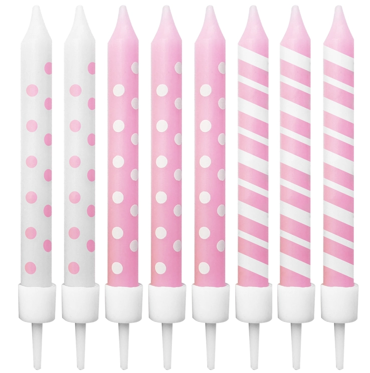 Vela Palito 0,75x8cm Rosa 4407 C/8un