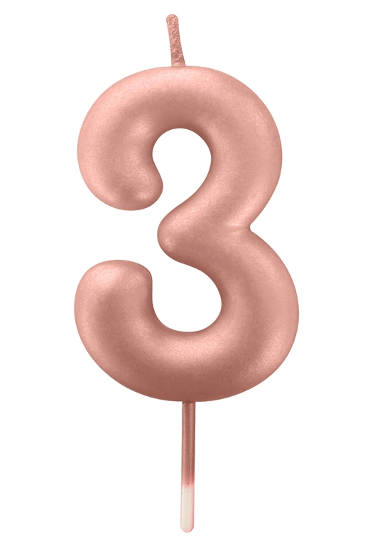 Vela Metalizada Rose Gold N3 6cm 4522 Make