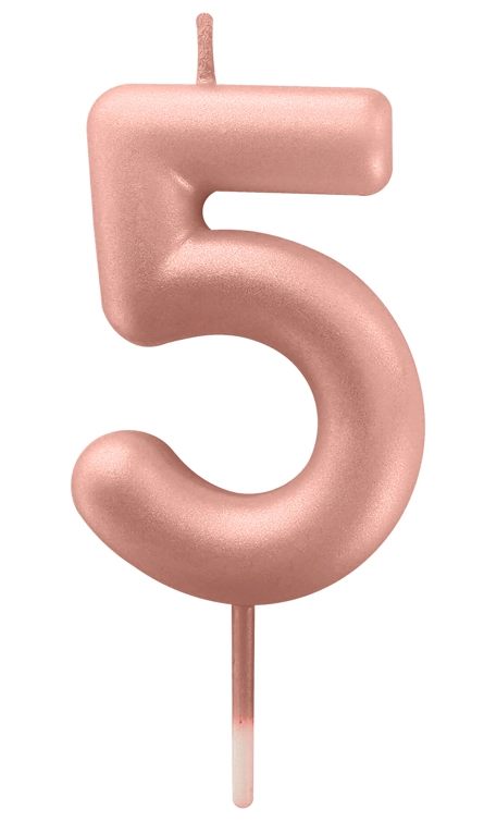 Vela Metalizada Rose Gold N5 6cm 4524 Make