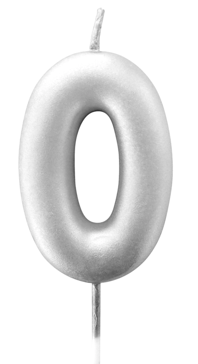 Vela Metalizada Prata N0 6cm 4552 Make