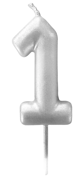 Vela Metalizada Prata N1 6cm 4553 Make