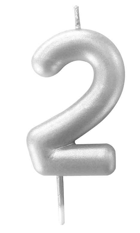 Vela Metalizada Prata N2 6cm 4554 Make