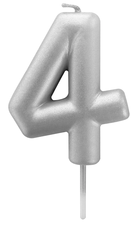 Vela Metalizada Prata N4 6cm 4556 Make
