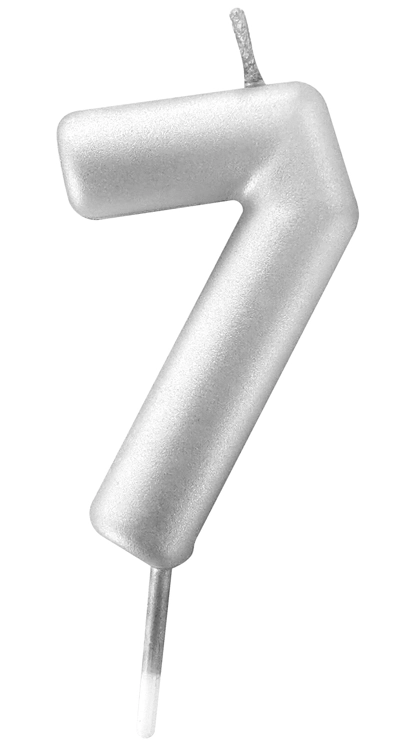 Vela Metalizada Prata N7 6cm 4559 Make