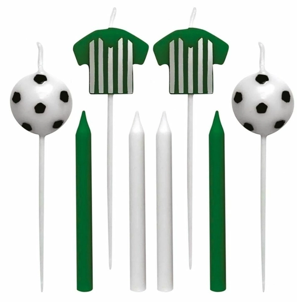 Vela Kit Futebol Verde Branco 8un 4635 Make