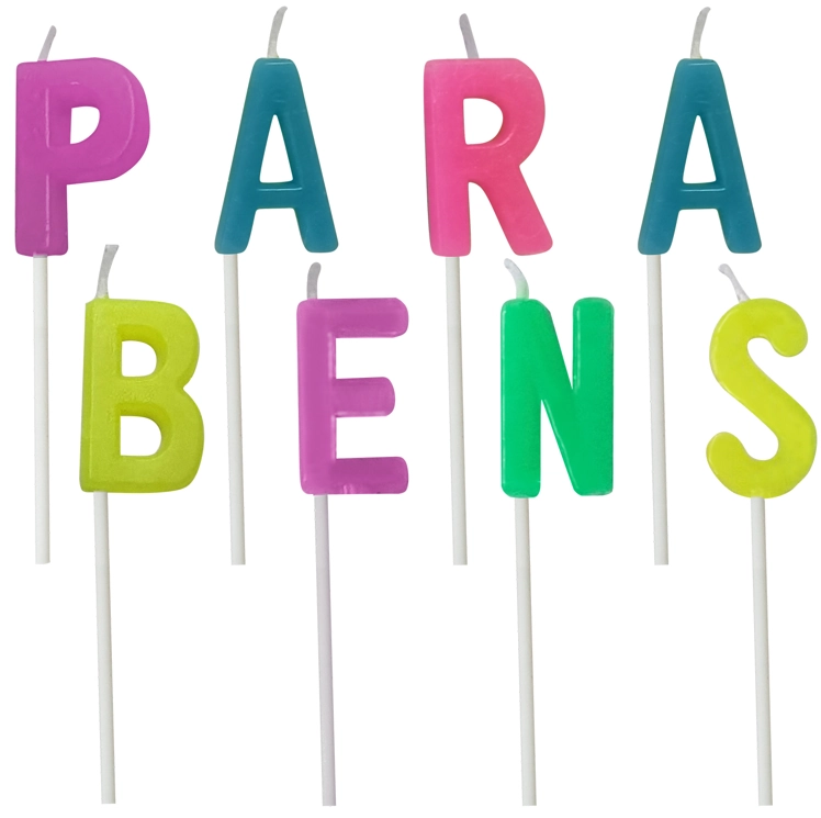 Vela Parabens Colorido 2.5cm 4639 Make