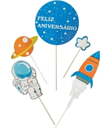 Topo Bolo Astronauta 10x21cm 6un 4811 Make