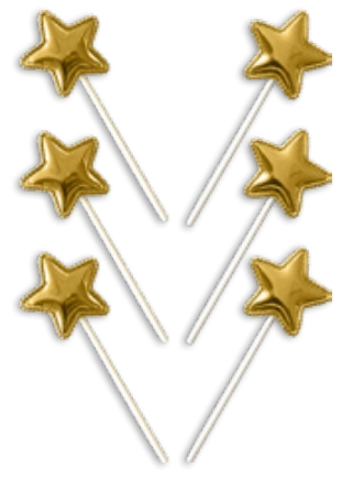 Topo De Bolo Estrelinhas Ouro C/6 4.2x11.5cm