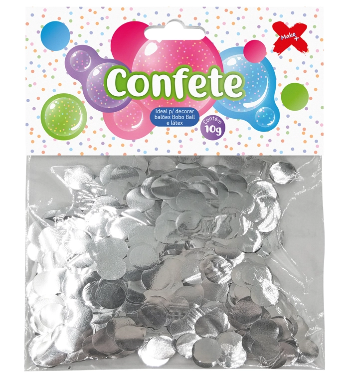 Confete Papel Metal Red Prata 10g 4883 Un