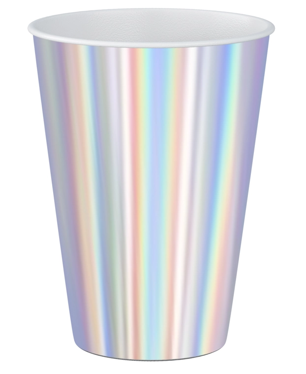 Copo Papel Metalico Holografico 250ml 8un 4929 Make