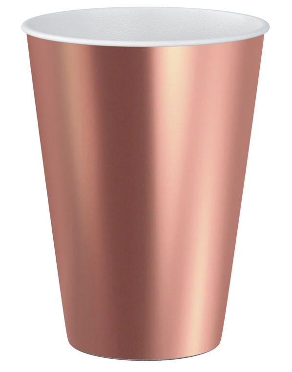 Copo Papel Metalico Rose Gold 250ml 8un 4933 Make