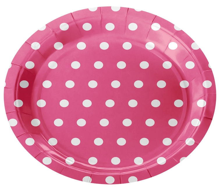 Prato Papel Bolinhas Pink Branco 18cm 8un 4971 Make