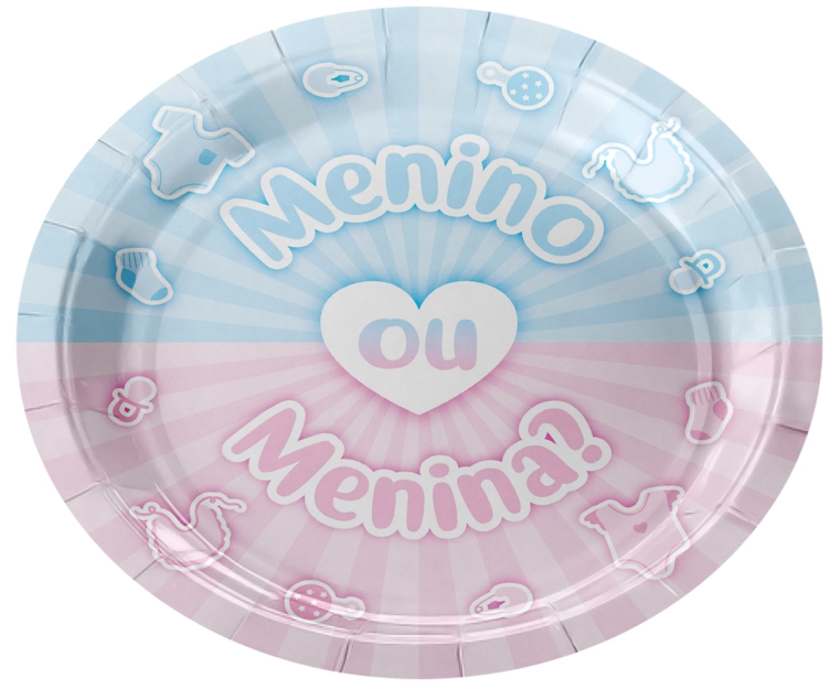 Prato Papel Cha Revelacao 18cm 8un 4974 Make