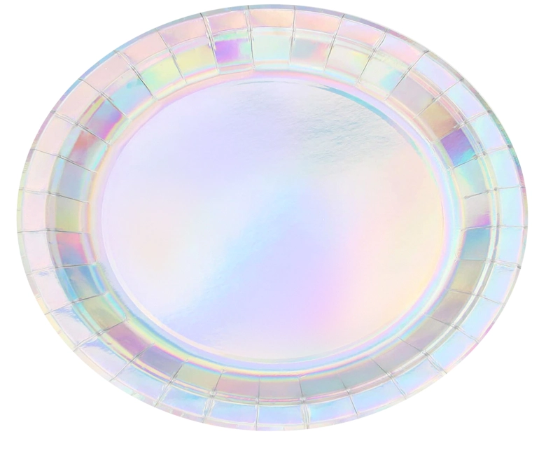 Prato Papel Metalico Holografico 18cm 8un 4999 Make