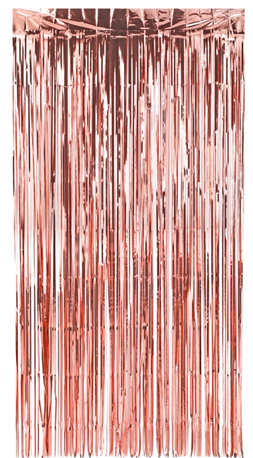 Cortina De Fita Metalizada 1x2m Rose Gold Gtx