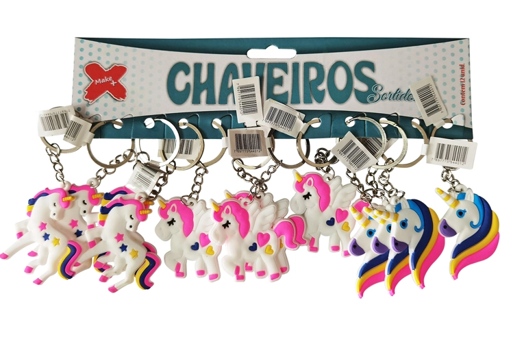 Chaveiro Unicornio Arco Iris 4.5cm Un 5664 Make
