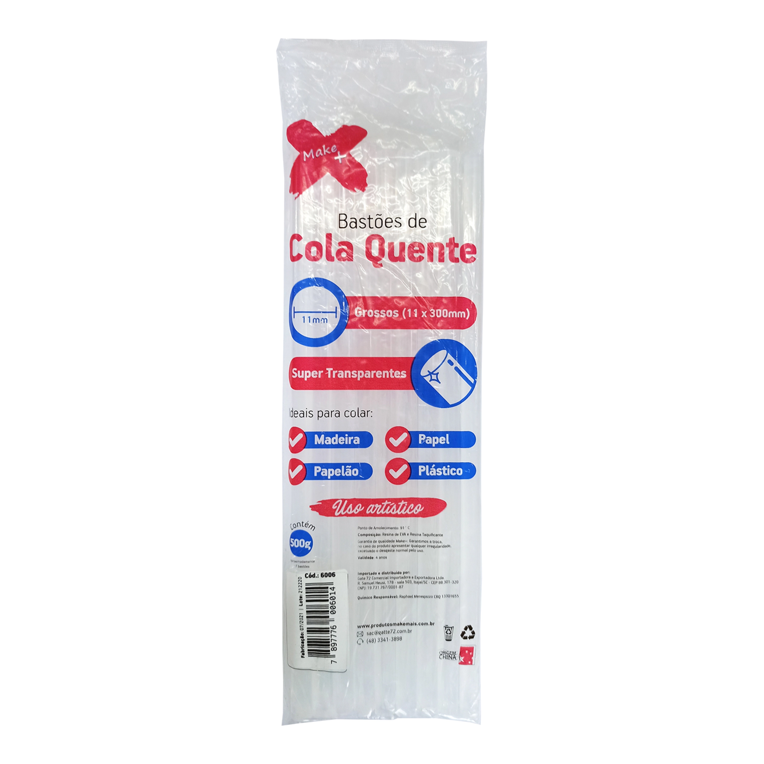 Refil De Cola Quente Grossa 500g 6006 Make Cx 1 Un