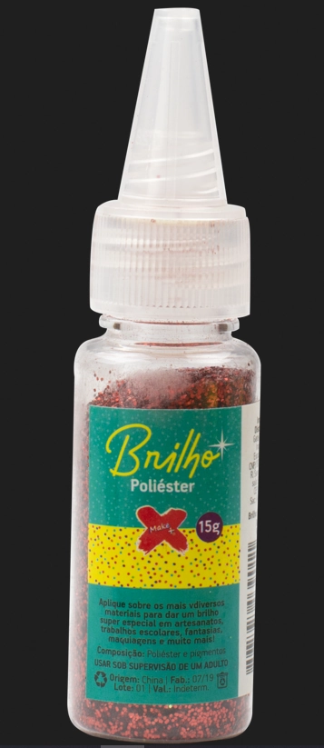 Glitter Bisnaga 15gr Vermelho
