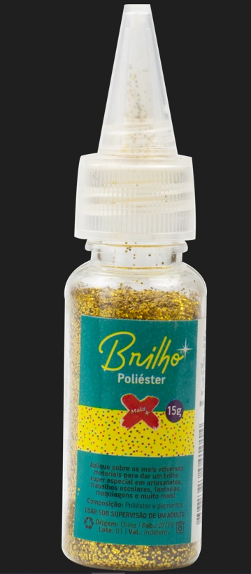 Glitter Bisnaga 15 Gr Ouro Make