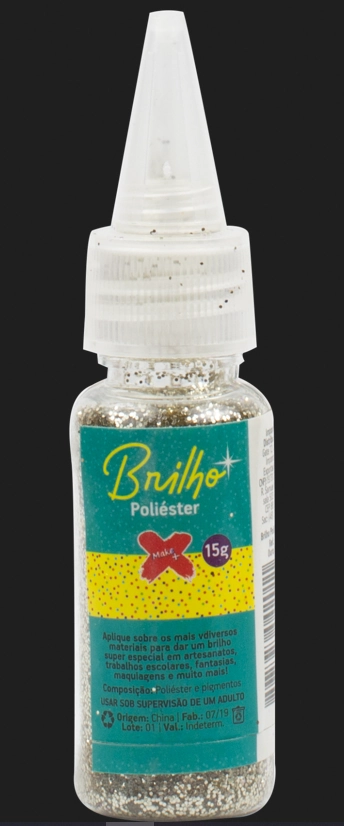 Glitter Bisnaga 15 Gr Ouro Branco