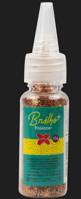 Glitter Poliester Bisnaga Cobre 15g Un 7044 Make