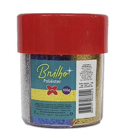 Glitter Pote 100g Ouro/pta/vm/azl Cod 7087