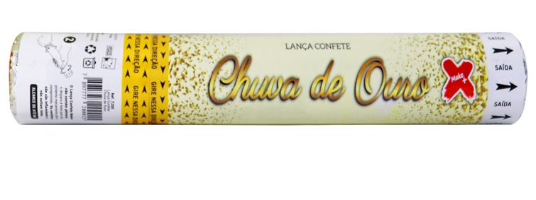 Lanca Confete Metalizado Chuva Ouro 7200 Make