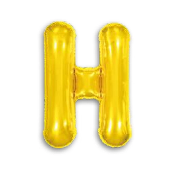 Balao 16 Metalizado Dourado 40cm Letra H