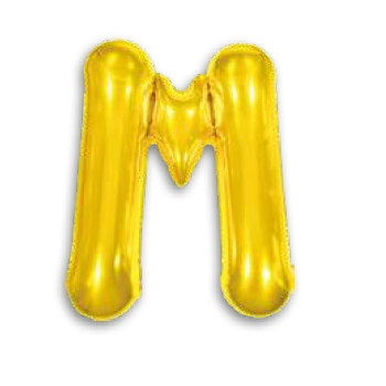 Balao 16 Metalizado Dourado 40cm Letra M