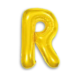 Balao 16 Metalizado Dourado 40cm Letra R