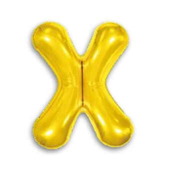 Balao 16 Metalizado Dourado 40cm Letra X
