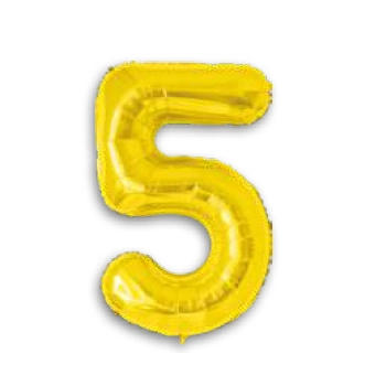 Balao 16 Metalizado Dourado 40cm Numero 5