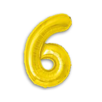 Balao 16 Metalizado Dourado 40cm Numero 6