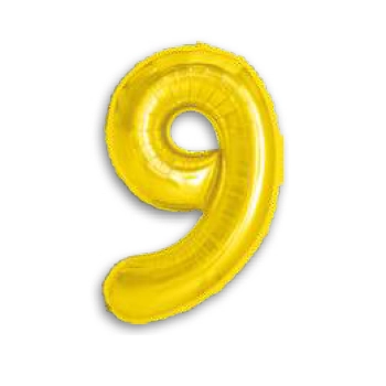 Balao 16 Metalizado Dourado 40cm Numero 9